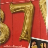 Balónek foliový narozeniny číslo 7 zlatý 35cm x 22cm